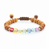 Glow Glass Chakra Kids Wood Bracelet