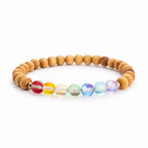 Glow Glass Chakra Wood Bracelet
