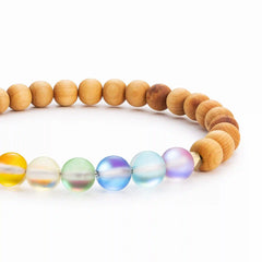 Glow Glass Chakra Wood Bracelet