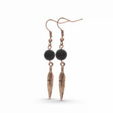 Lava Stone Feather Earrings
