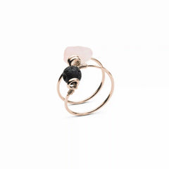 Rose Quartz Double Wrap Diffuser Ring