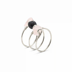 Rose Quartz Triple Wrap Diffuser Ring