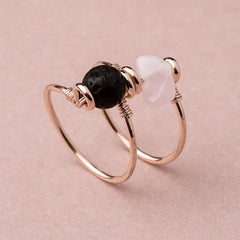 Rose Quartz Double Wrap Diffuser Ring