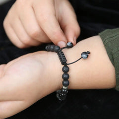 Kids Black Snowflake Bracelet