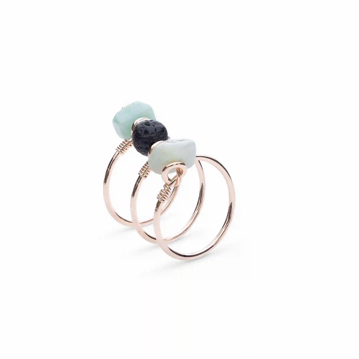 Triple Wrap Amazonite Diffuser Ring